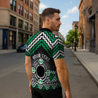 Personalised Aotearoa Niho Taniwha Motif Zipper Polo Shirt Green Style - Aussie Hoodie