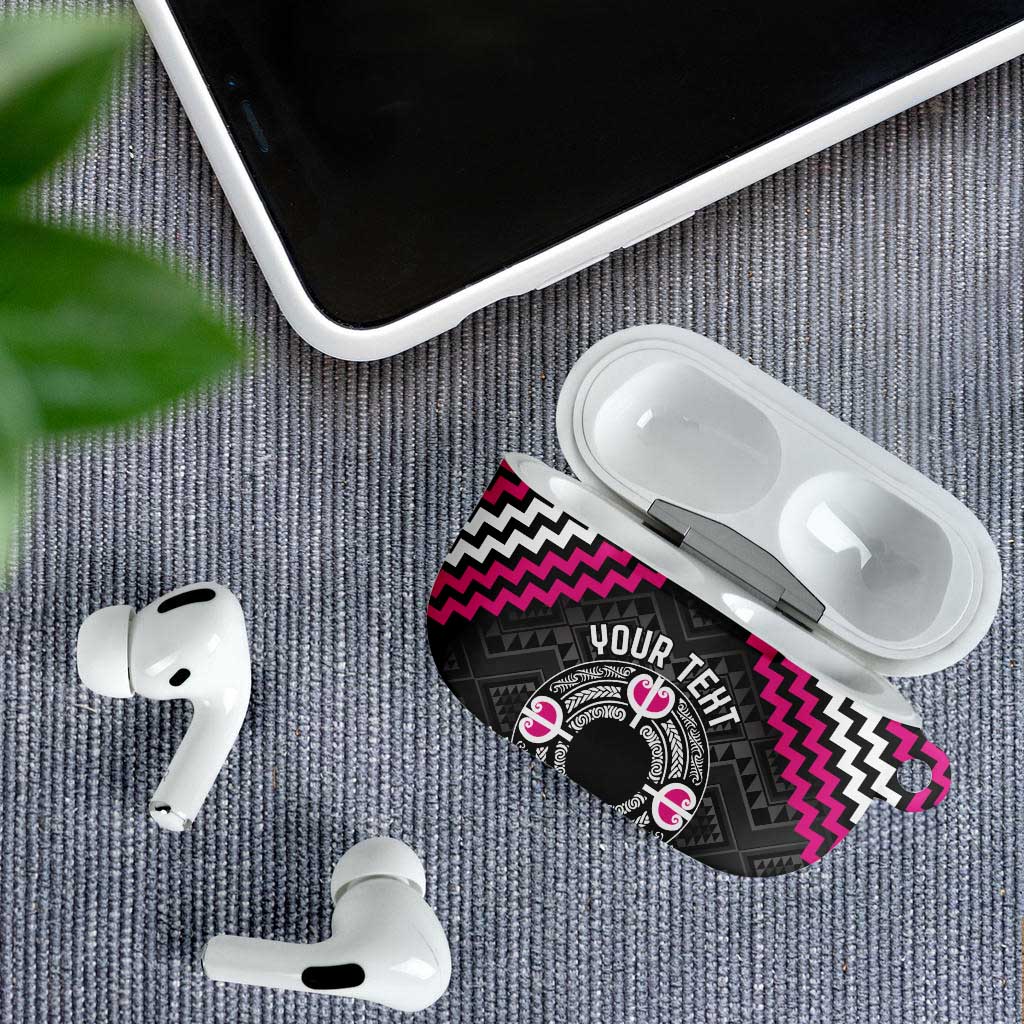 Personalised Aotearoa Niho Taniwha Motif AirPods Case Pink Style - Aussie Hoodie