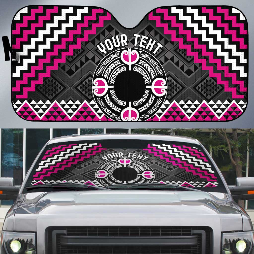 Personalised Aotearoa Niho Taniwha Motif Auto Sun Shade Pink Style - Aussie Hoodie