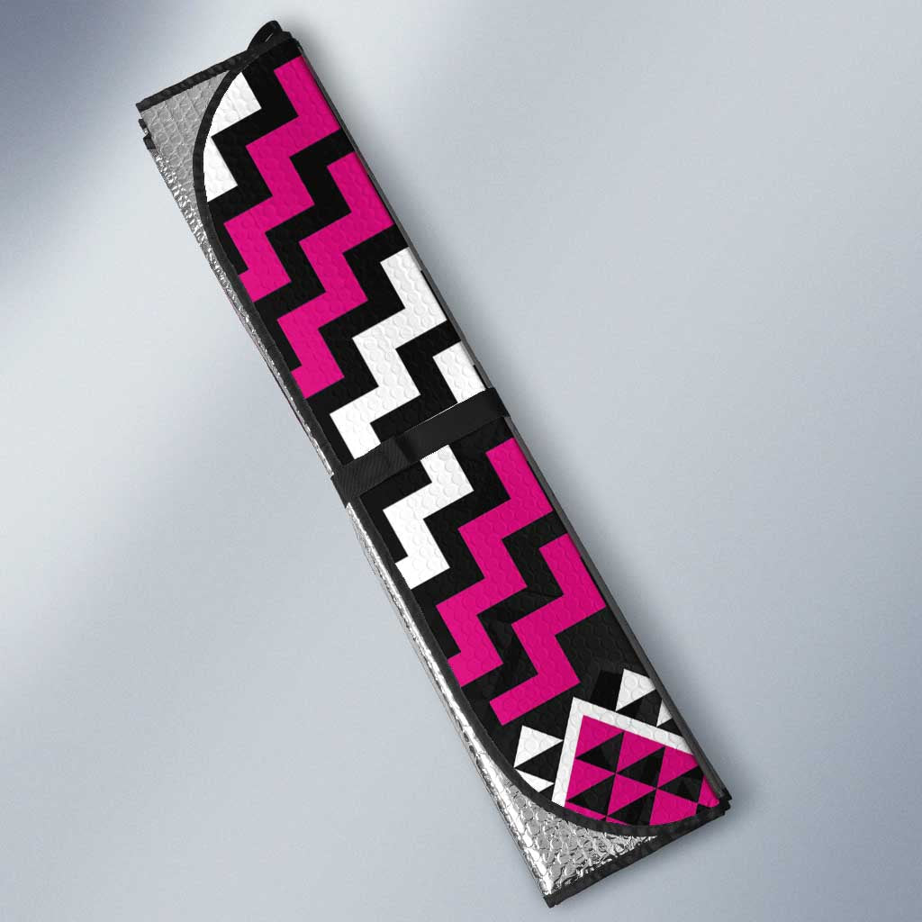 Personalised Aotearoa Niho Taniwha Motif Auto Sun Shade Pink Style - Aussie Hoodie