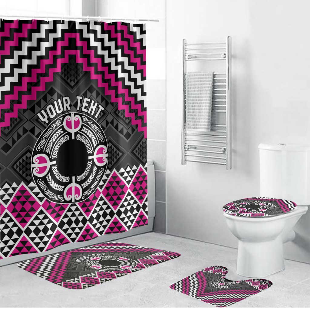 Personalised Aotearoa Niho Taniwha Motif Bathroom Set Pink Style - Aussie Hoodie