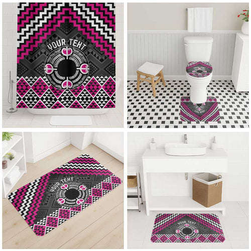 Personalised Aotearoa Niho Taniwha Motif Bathroom Set Pink Style - Aussie Hoodie