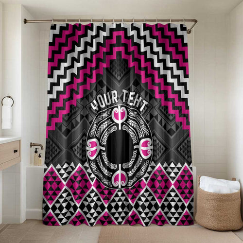 Personalised Aotearoa Niho Taniwha Motif Bathroom Set Pink Style - Aussie Hoodie