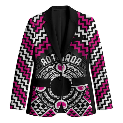 Personalised Aotearoa Niho Taniwha Motif Blazer Pink Style - Aussie Hoodie