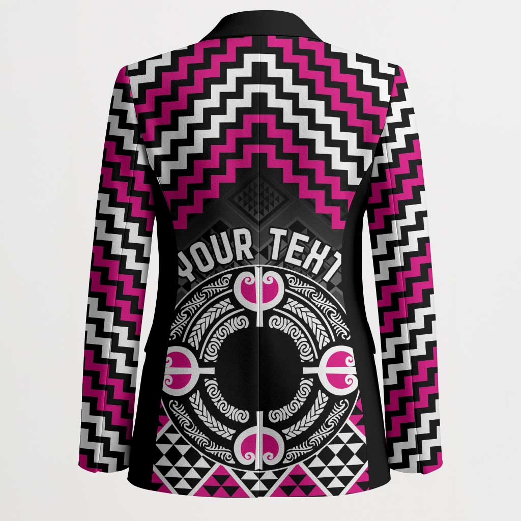 Personalised Aotearoa Niho Taniwha Motif Blazer Pink Style - Aussie Hoodie