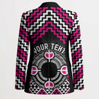 Personalised Aotearoa Niho Taniwha Motif Blazer Pink Style - Aussie Hoodie