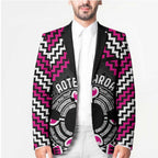 Personalised Aotearoa Niho Taniwha Motif Blazer Pink Style - Aussie Hoodie