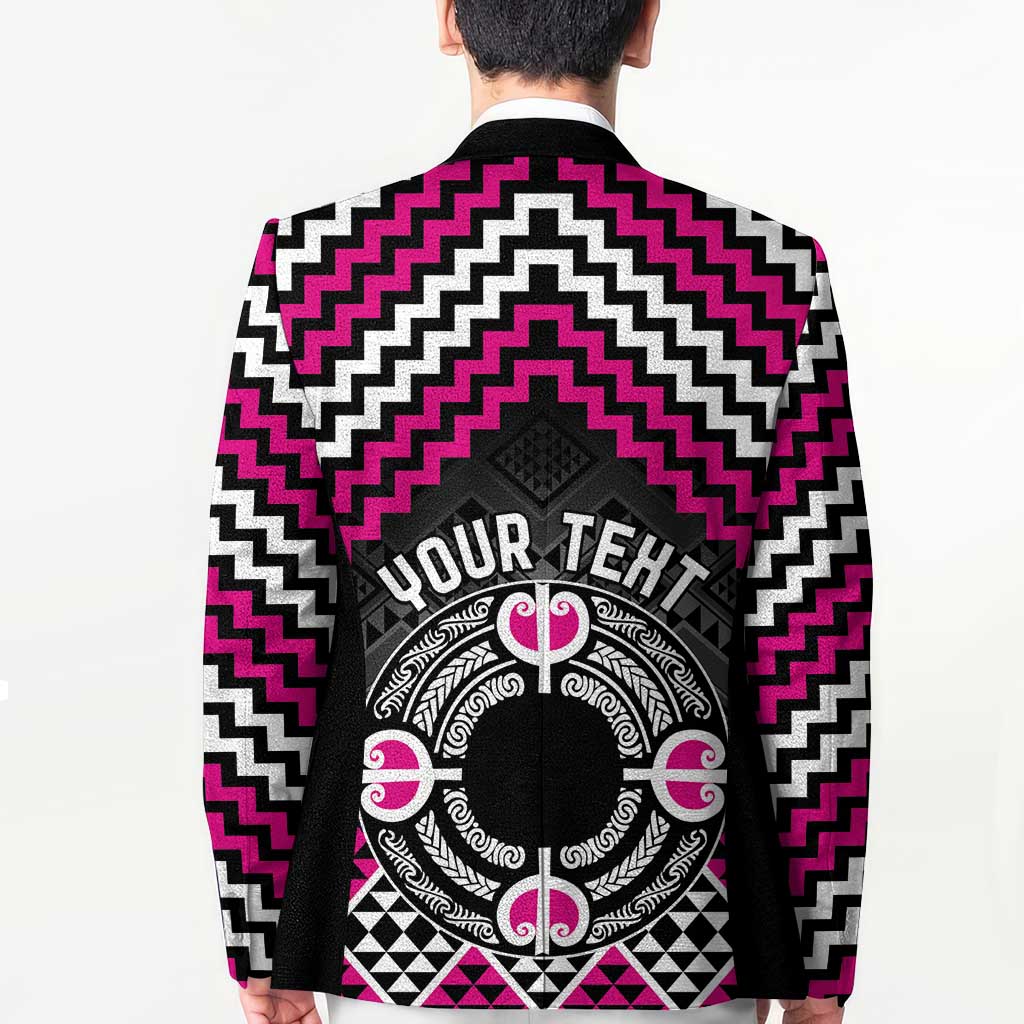 Personalised Aotearoa Niho Taniwha Motif Blazer Pink Style - Aussie Hoodie
