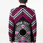 Personalised Aotearoa Niho Taniwha Motif Blazer Pink Style - Aussie Hoodie