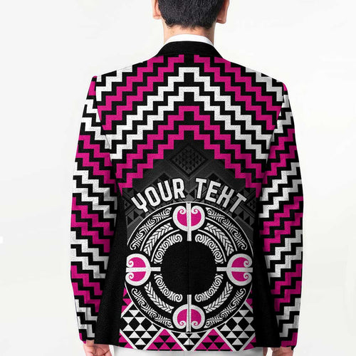 Personalised Aotearoa Niho Taniwha Motif Blazer Pink Style - Aussie Hoodie