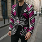 Personalised Aotearoa Niho Taniwha Motif Blazer Pink Style - Aussie Hoodie