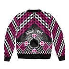Personalised Aotearoa Niho Taniwha Motif Bomber Jacket Pink Style