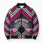 Personalised Aotearoa Niho Taniwha Motif Bomber Puffer Jacket Pink Style - Aussie Hoodie