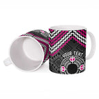 Personalised Aotearoa Niho Taniwha Motif Ceramic Mug Pink Style - Aussie Hoodie