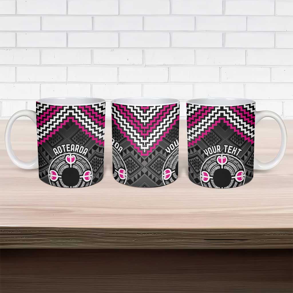 Personalised Aotearoa Niho Taniwha Motif Ceramic Mug Pink Style - Aussie Hoodie