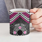 Personalised Aotearoa Niho Taniwha Motif Ceramic Mug Pink Style - Aussie Hoodie