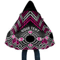 Personalised Aotearoa Niho Taniwha Motif Cloak Pink Style - Aussie Hoodie