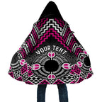 Personalised Aotearoa Niho Taniwha Motif Cloak Pink Style - Aussie Hoodie