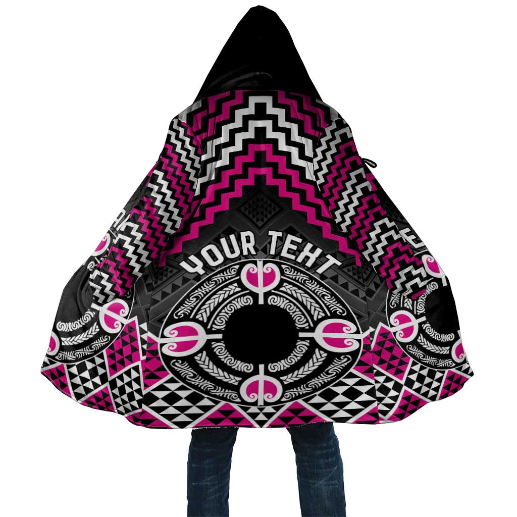 Personalised Aotearoa Niho Taniwha Motif Cloak Pink Style - Aussie Hoodie