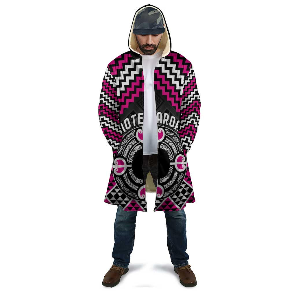 Personalised Aotearoa Niho Taniwha Motif Cloak Pink Style - Aussie Hoodie