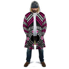 Personalised Aotearoa Niho Taniwha Motif Cloak Pink Style - Aussie Hoodie