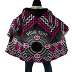 Personalised Aotearoa Niho Taniwha Motif Cloak Pink Style - Aussie Hoodie