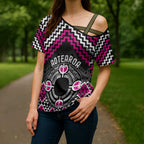 Personalised Aotearoa Niho Taniwha Motif Cross Shoulder Shirt Pink Style - Aussie Hoodie