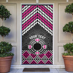 Personalised Aotearoa Niho Taniwha Motif Door Cover Pink Style - Aussie Hoodie