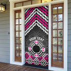 Personalised Aotearoa Niho Taniwha Motif Door Cover Pink Style - Aussie Hoodie
