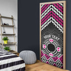 Personalised Aotearoa Niho Taniwha Motif Door Cover Pink Style - Aussie Hoodie