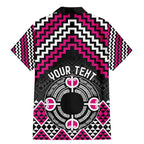 Personalised Aotearoa Niho Taniwha Motif Family Matching Mermaid Dress and Hawaiian Shirt Pink Style