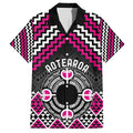 Personalised Aotearoa Niho Taniwha Motif Family Matching Tank Maxi Dress and Hawaiian Shirt Pink Style