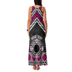 Personalised Aotearoa Niho Taniwha Motif Family Matching Tank Maxi Dress and Hawaiian Shirt Pink Style
