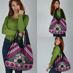Personalised Aotearoa Niho Taniwha Motif Grocery Bag Pink Style