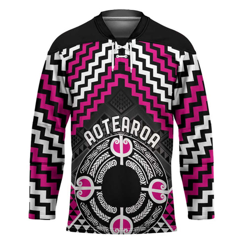 Personalised Aotearoa Niho Taniwha Motif Hockey Jersey Pink Style - Aussie Hoodie