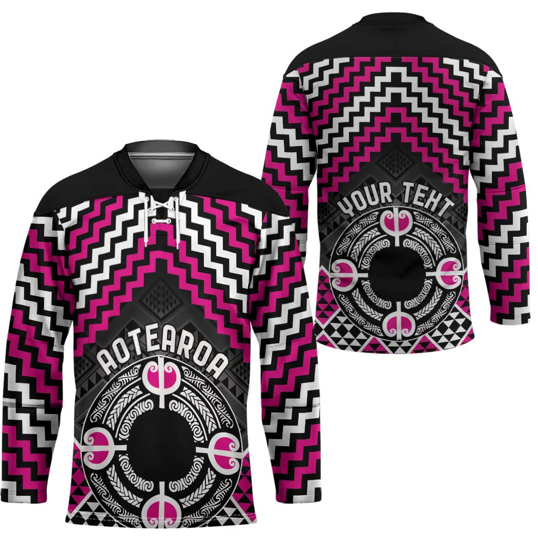Personalised Aotearoa Niho Taniwha Motif Hockey Jersey Pink Style - Aussie Hoodie