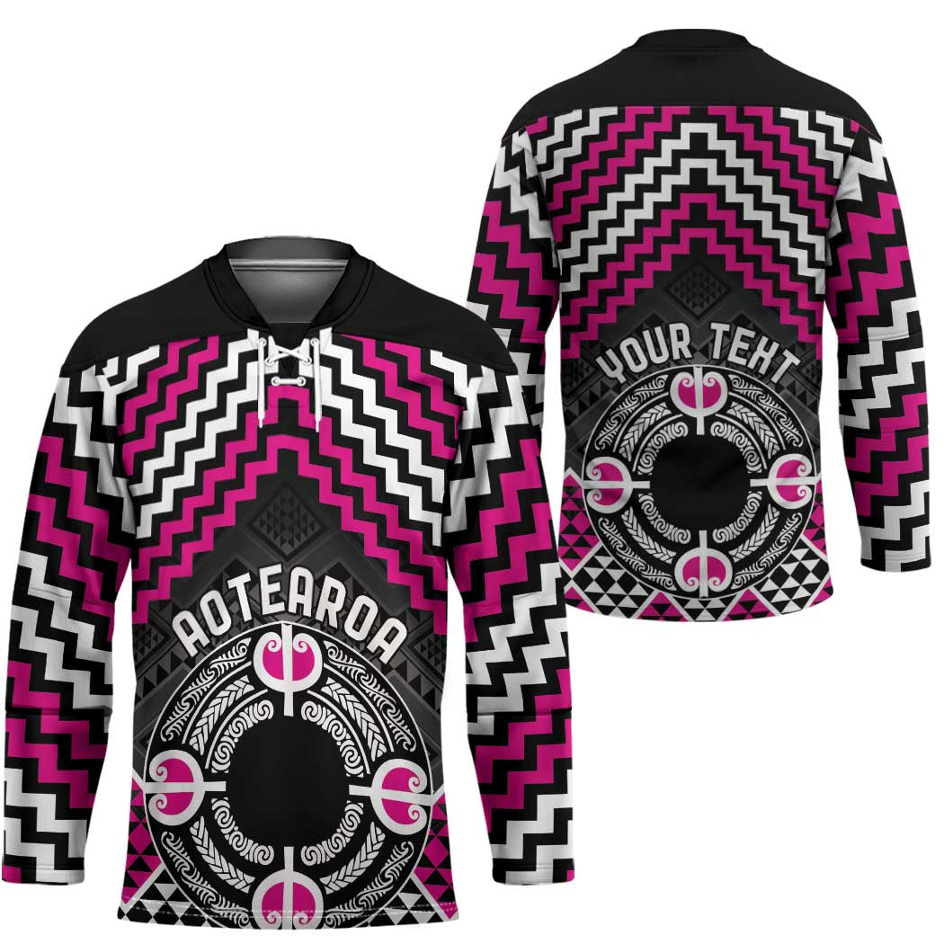 Personalised Aotearoa Niho Taniwha Motif Hockey Jersey Pink Style - Aussie Hoodie