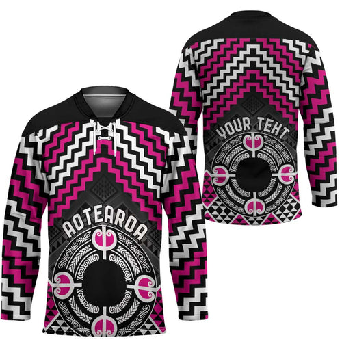 Personalised Aotearoa Niho Taniwha Motif Hockey Jersey Pink Style - Aussie Hoodie