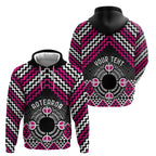 Personalised Aotearoa Niho Taniwha Motif Hoodie Pink Style