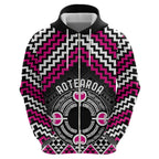 Personalised Aotearoa Niho Taniwha Motif Hoodie Pink Style