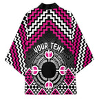 Personalised Aotearoa Niho Taniwha Motif Kimono Pink Style - Aussie Hoodie