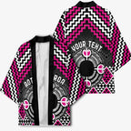 Personalised Aotearoa Niho Taniwha Motif Kimono Pink Style - Aussie Hoodie