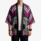 Personalised Aotearoa Niho Taniwha Motif Kimono Pink Style - Aussie Hoodie