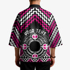 Personalised Aotearoa Niho Taniwha Motif Kimono Pink Style - Aussie Hoodie