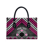 Personalised Aotearoa Niho Taniwha Motif Leather Bag Pink Style - Aussie Hoodie