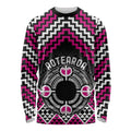 Personalised Aotearoa Niho Taniwha Motif Long Sleeve Shirt Pink Style
