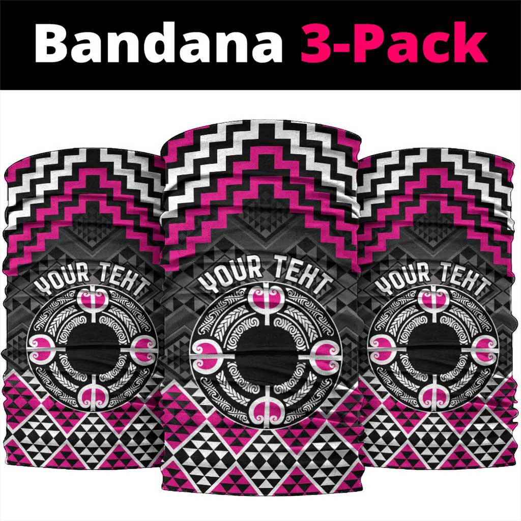 Personalised Aotearoa Niho Taniwha Motif Neck Gaiter Pink Style - Aussie Hoodie