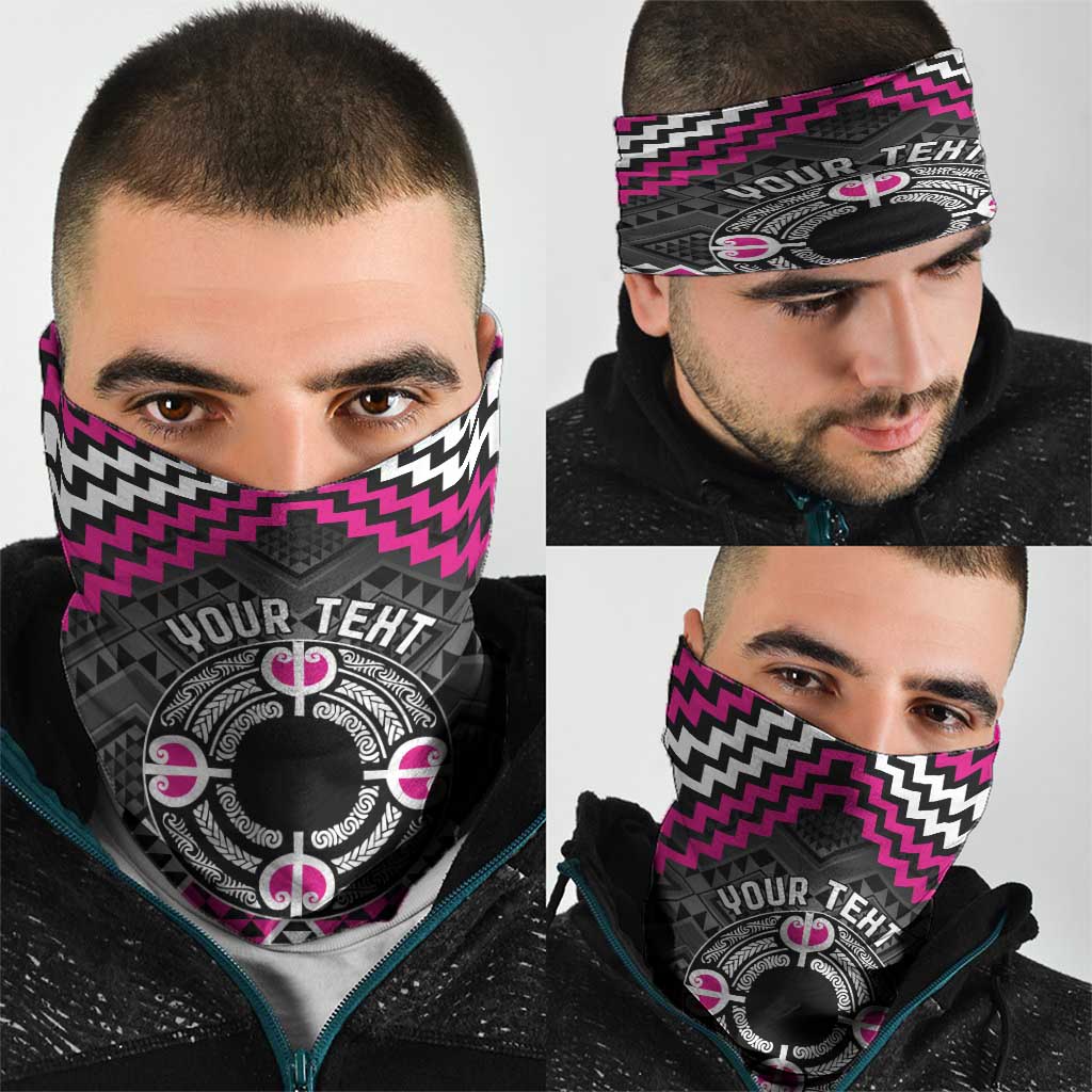 Personalised Aotearoa Niho Taniwha Motif Neck Gaiter Pink Style - Aussie Hoodie