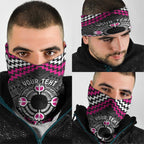 Personalised Aotearoa Niho Taniwha Motif Neck Gaiter Pink Style - Aussie Hoodie