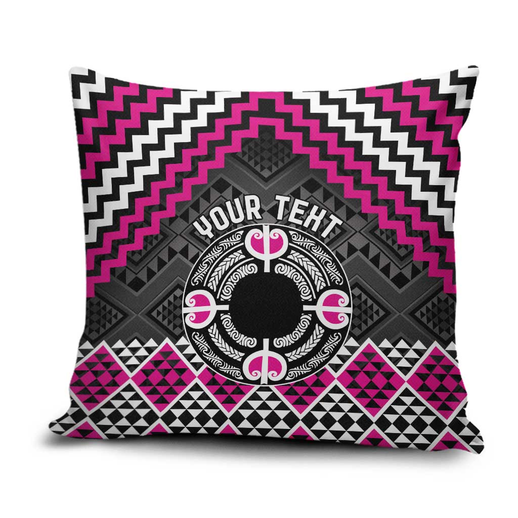 Personalised Aotearoa Niho Taniwha Motif Pillow Cover Pink Style - Aussie Hoodie
